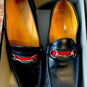Black Gucci loafers in great shape